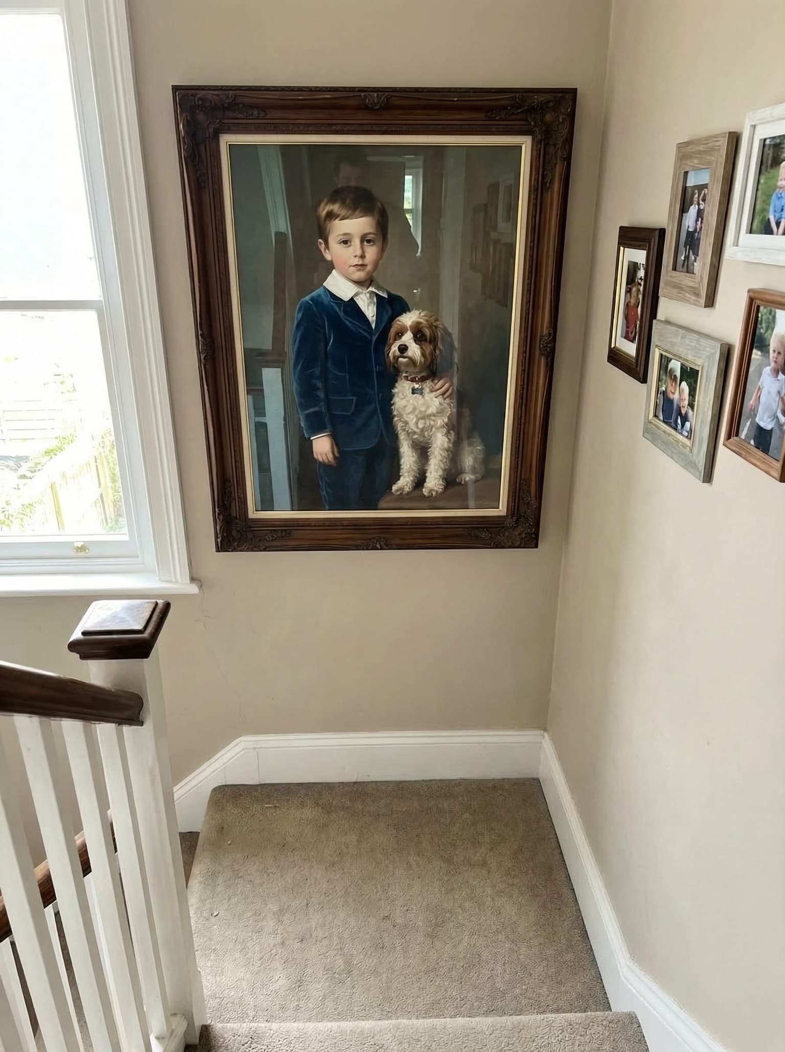 Portrait as centrepiece on a gallery wall